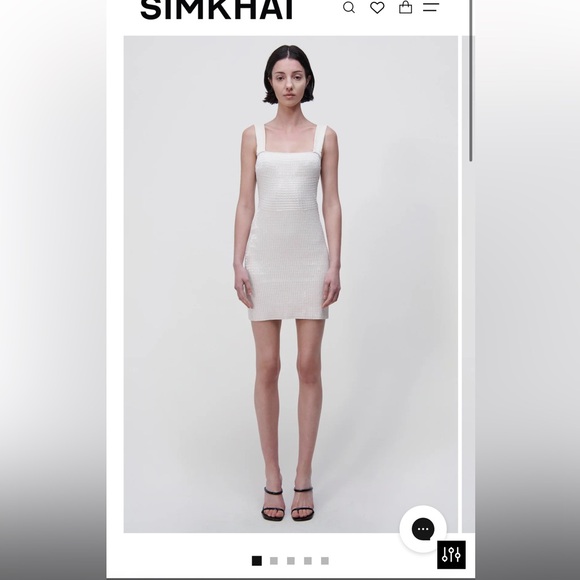 Jonathan Simkhai Jayde White Beaded Mini Dress - Picture 1 of 3
